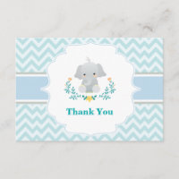 Carte de remerciements d'éléphant de bébé