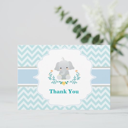 Carte de remerciements d'éléphant de bébé (Debout devant)