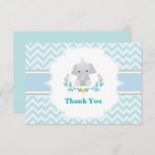 Carte de remerciements d'éléphant de bébé (Devant / Derrière)