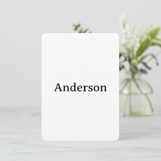 Carte De Remerciements Delete Text Replace Own Design 4.5"x6.25" Rounded (Debout devant)