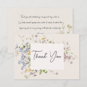 Carte De Remerciements Délicat Boho Fleurs sauvages Mariage de crème (Devant / Derrière)