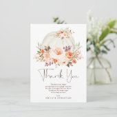 Carte De Remerciements Délicat Citrouille d'automne Baby shower floral d' (Debout devant)