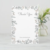 Carte De Remerciements Délicat floral (Debout devant)