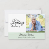 Carte De Remerciements Délicat Foliage vert et or photo commémorative (Dos)