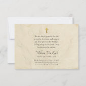 Carte De Remerciements Delicate Rustic Leaves Parchment Orthodox Funeral (Dos)