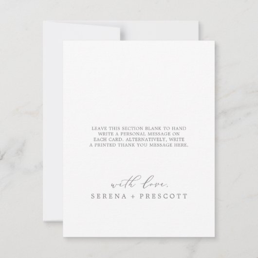 Carte De Remerciements Delicate Silver Calligraphy 3 Photo Collage (Dos)