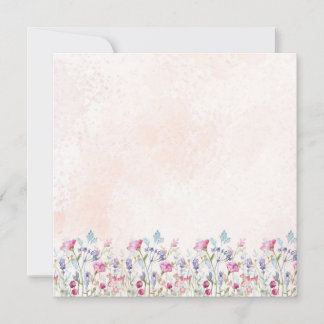 Carte De Remerciements Delicate Watercolor Wildflower Pink Blank Card