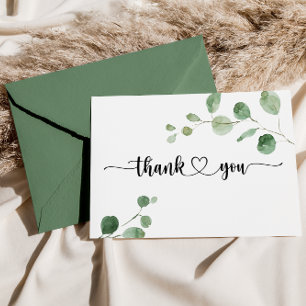 Carte De Remerciements Delight Eucalyptus Flat Wedding Thank You Card