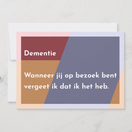 Carte De Remerciements Démence (Devant)