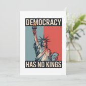 Carte De Remerciements Democracy Has No Kings Liberity Status American (Debout devant)