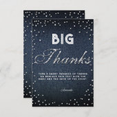 Carte De Remerciements Denim Diamonds Parties scintillant Rhinestones Chi (Devant / Derrière)