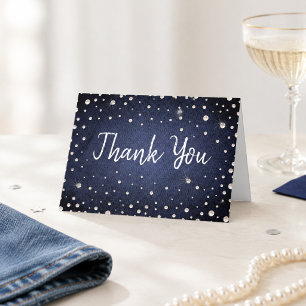 Carte de remerciements Denim et Pearls