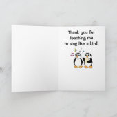 Carte de remerciements d'enseignant de la voix ave (Intérieur)