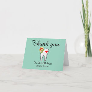 Carte De Remerciements Dental Tooth Heart 
