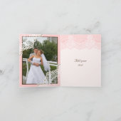 Carte De Remerciements Dentelle blanche avec perles rose remerciement de  (Intérieur)