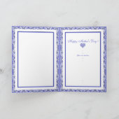 Carte De Remerciements Dentelle en céramique Bleu de Grèce (Intérieur)