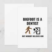 CARTE DE REMERCIEMENTS DENTISTE BIGFOOT (Devant / Derrière)