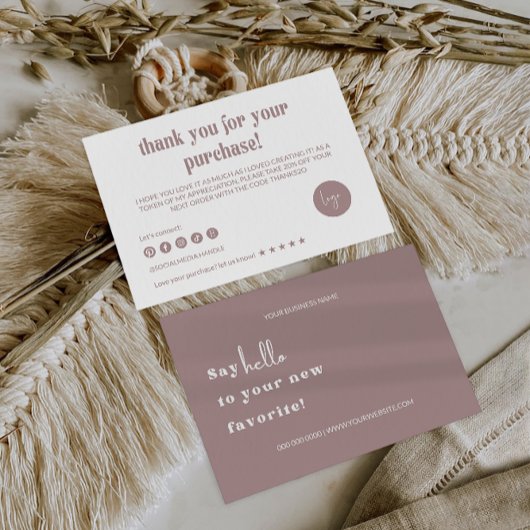 Carte de remerciements d'entreprise rétro