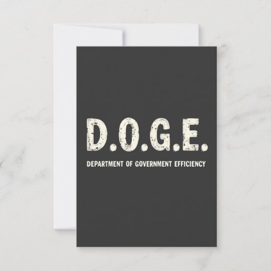 Carte De Remerciements Département de l'efficacité du gouvernement Doge D (Devant)