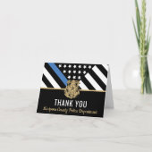 Carte De Remerciements Département de police Ligne Bleue Mince Police (Devant)