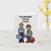 CARTE DE REMERCIEMENTS d'équipe EMS (Fleur jaune)