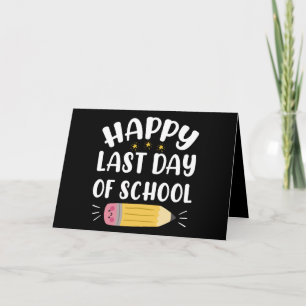 Carte De Remerciements Dernier Jour D'école Heureux Enseignant Et Élève