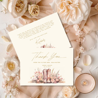 Carte De Remerciements Dernier Rodéo Bottes Florales Enterrement de Vie d