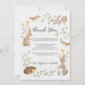 Carte de remerciements des animaux de la forêt ver (Devant)