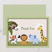 Carte de remerciements des animaux de la jungle (Devant / Derrière)