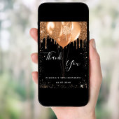 Carte de remerciements des ballons d'or noir