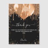 Carte de remerciements des ballons d'or noir (Devant)