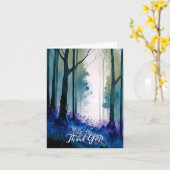 Carte de remerciements des bleus aquarelle (Fleur jaune)