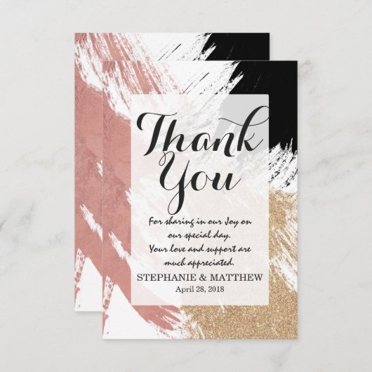 Carte De Remerciements Des brosses géantes d'Artsy en Parties scintillant (Devant / Derrière)