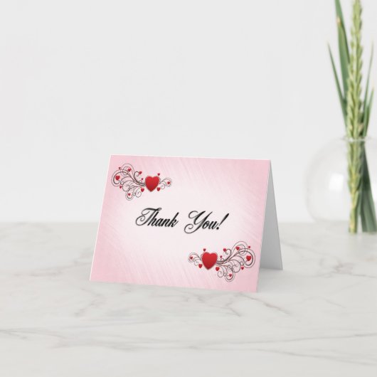 Carte de remerciements des coeurs vierge à l'intér (Devant)