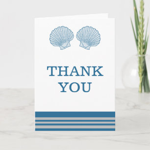 Carte de remerciements des coquillages marins gris