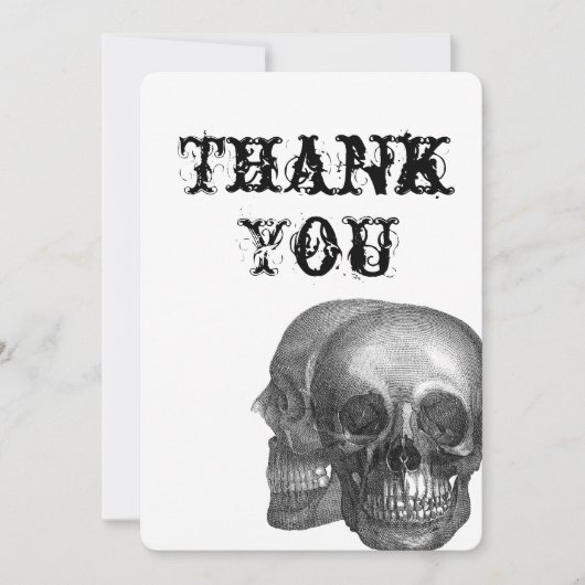 Carte de remerciements des crânes gothiques (Devant)