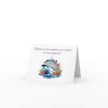 Carte de remerciements des employés de croisière