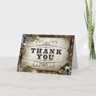 Carte de remerciements des engrenages Steampunk