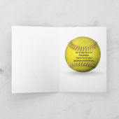 Carte de remerciements des entraîneurs de softball (Intérieur)