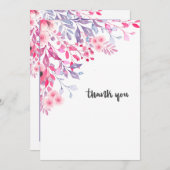 Carte de remerciements des fleurs de printemps (Devant / Derrière)