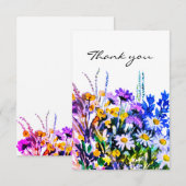 Carte de remerciements des fleurs d'été sauvages (Devant / Derrière)
