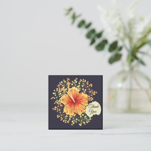 Carte de remerciements des fleurs d'Hibiscus (Debout devant)