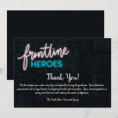 Carte de remerciements des héros de première ligne (Devant / Derrière)