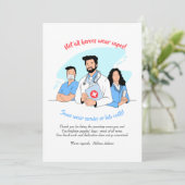 Carte de remerciements des héros Médicales (Debout devant)