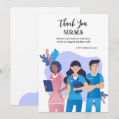 Carte de remerciements des infirmières (Devant / Derrière)