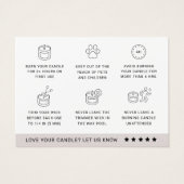 Carte de remerciements des instructions de soins a (Dos)