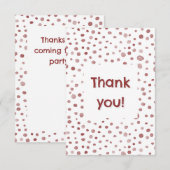 Carte de remerciements des points d'aquarelle Ruby (Devant / Derrière)