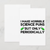CARTE DE REMERCIEMENTS DES PUNS SCIENTIFIQUES HORRIBLES PÉRIODIQUEMENT (Devant / Derrière)