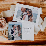 Carte De Remerciements Des souhaits simples | Deux Mariages photo<br><div class="desc">Ces cartes photos de mariage moderne et minimaliste vous remercient ont deux de vos photos de mariage préférées,  avec un texte noir simple qui dit "Amour et Merci" et un design élégant noir et blanc.</div>
