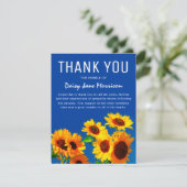 Carte de remerciements des tournesols jaunes et du (Debout devant)